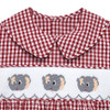 Elephant Crimson/Gray Boy Smocked Bubble