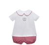 Bulldog Red/Black Knit Boy Short Set