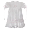 Hazel Dress - White with Pink Ribbon