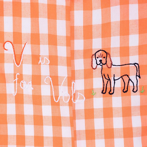 Embroidery Boy Bubble -Orange/White