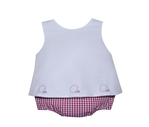 Crimson/Gray  Boy Diaper Set