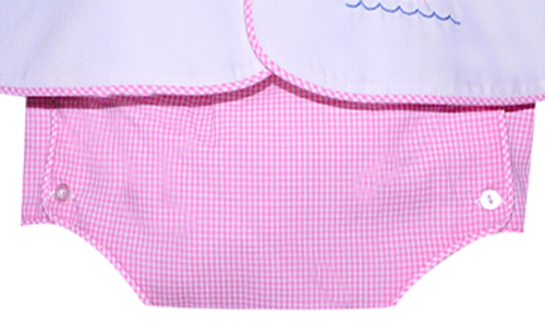 Mason Girl White/Pink Sailboat Diaper Set
