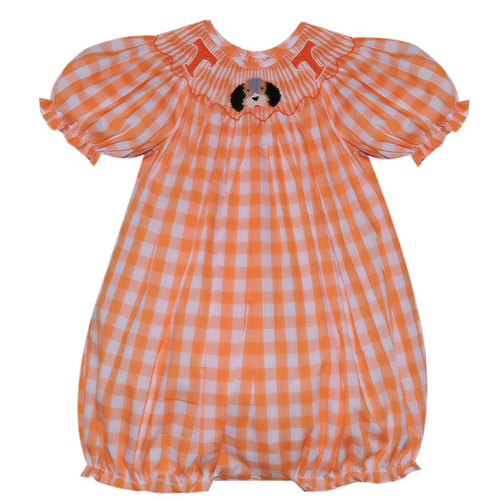 Orange/White Smocked Girl Bubble