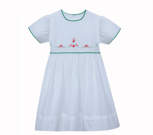 Eloise Dress-Christmas Red/Pink Flowers