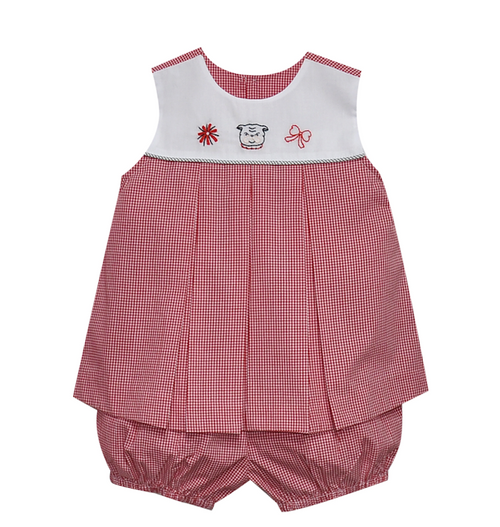 Bulldog Red/Black Bloomer Set