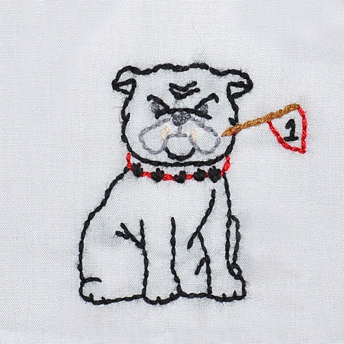 Bulldog w/Flag Red/Black Boy Bubble