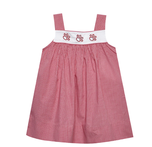 Bulldog Paw Prints Red/Black Dress