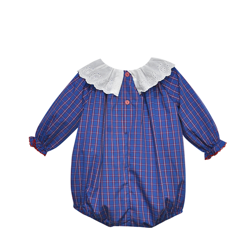 Presley Girl Bubble - Blue Plaid