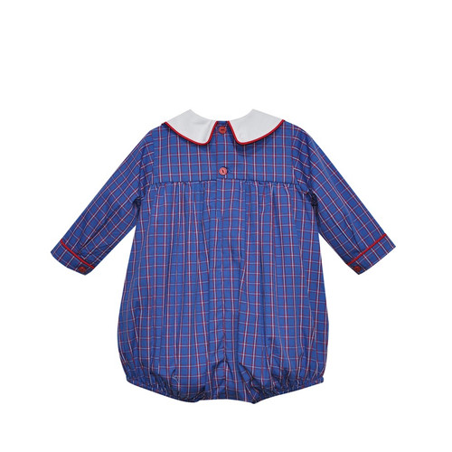 Presley Boy Bubble - Blue Plaid