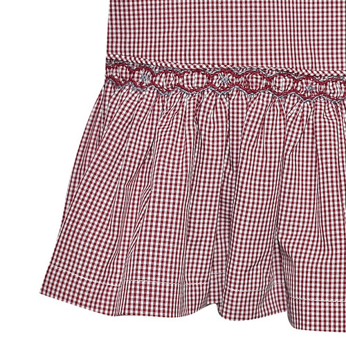Bulldog Maroon/Gray Smocked Dress
