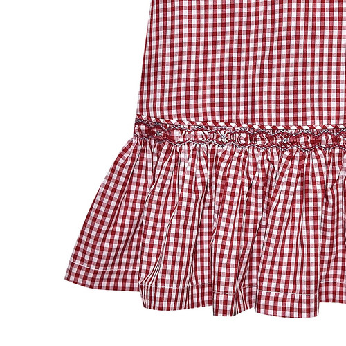 Elephant Crimson/Gray Smocked Dress