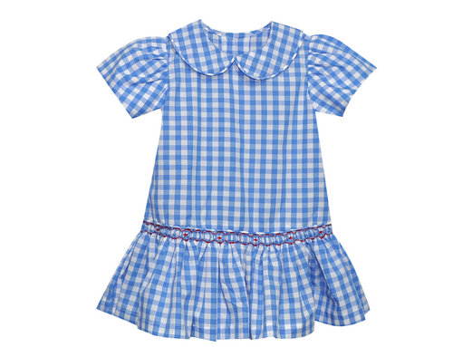 Rebel Red/Blue Smocked Dress