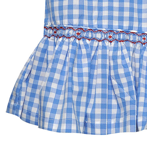 Rebel Red/Blue Smocked Dress