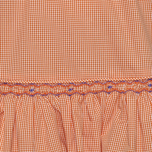 Tiger Orange/Purple Smocked Dress