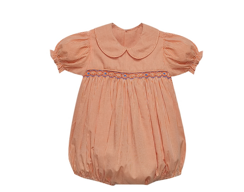 Gator Orange/Blue Smocked Girl Bubble