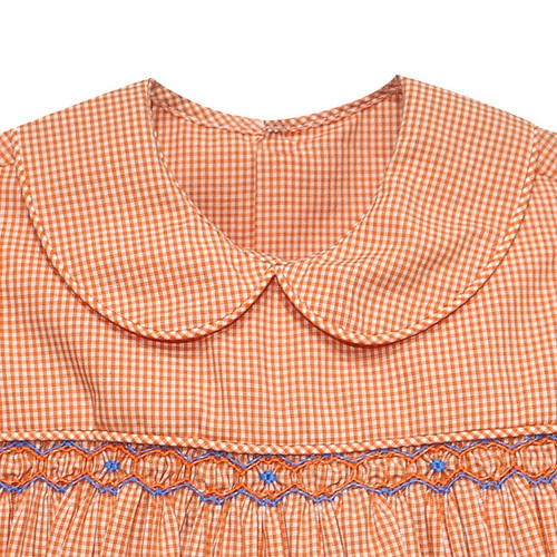 Gator Orange/Blue Smocked Girl Bubble
