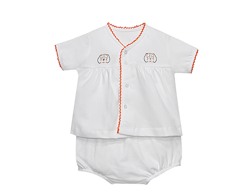 Orange/White Unisex Diaper Set