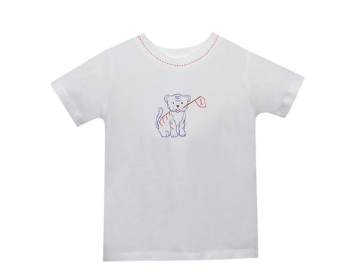 Tiger w/Flag Orant/Purple T-Shirt