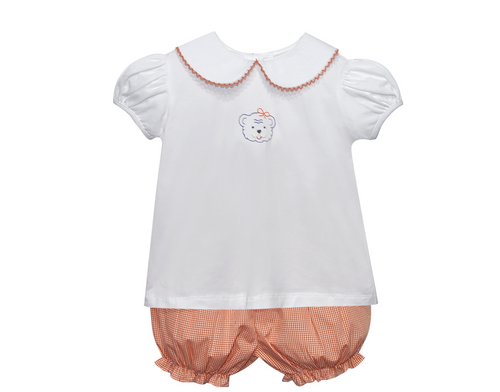 Tiger Orange/Purple Knit Girl Bloomer Set