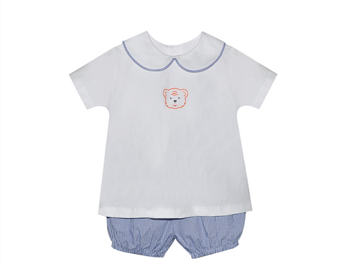 Tiger Navy/Orange Knit Boy Short Set