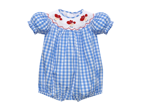 Rebel Blue/Red Smocked Bishop Girl Bubble