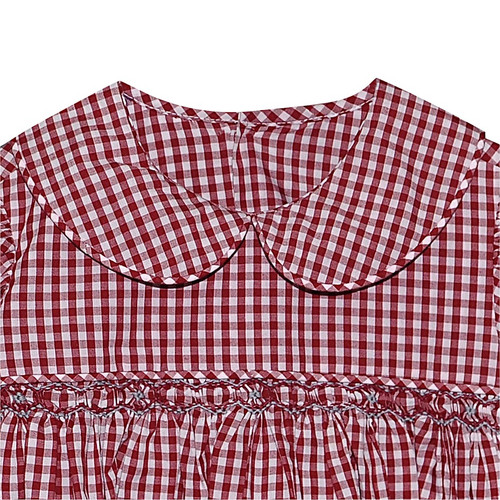 Elephant Crimson/Gray Smocked Dress