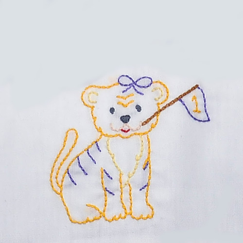 Tiger w/Flag Purple/Gold Girl Bubble 