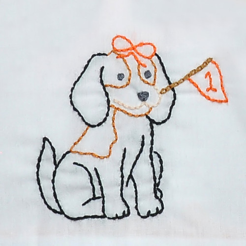 Hound Dog w/Flag Orange/White Girl Bubble