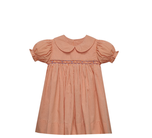 Gator Orange/Blue Smocked Dress