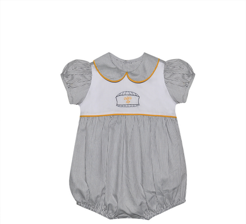 Fleur de Lis Black/Gold Girl Bubble