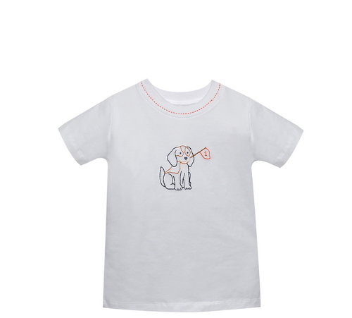 Hound Dog w/Flag Orange/White T-Shirt