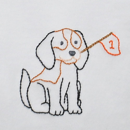 Hound Dog w/Flag Orange/White T-Shirt