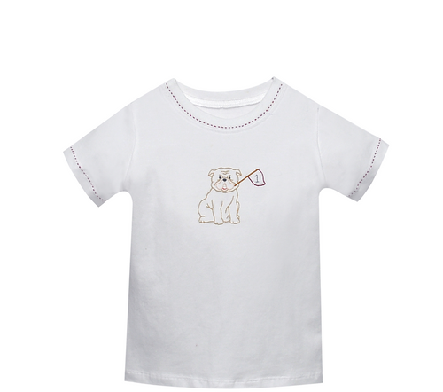 Bulldog w/Flag Maroon/Gray T-Shirt