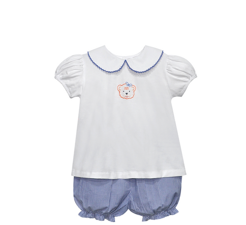 Tiger Navy/Orange Knit Girl Bloomer Set