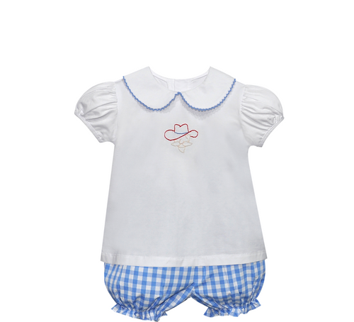 Rebel Blue/Red Knit Girl Bloomer Set