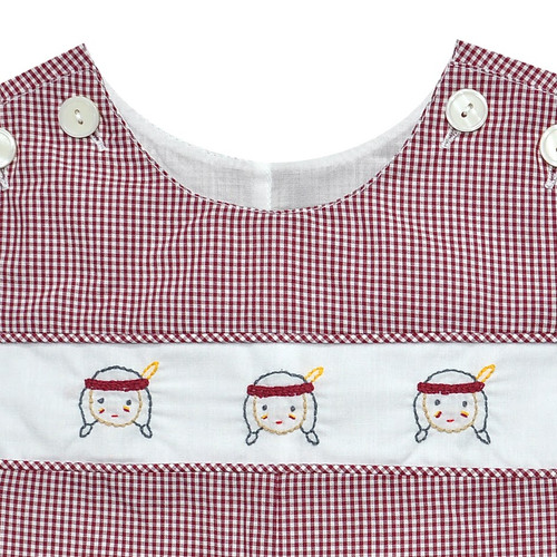 Seminole Face Print Garnet/Gold Shortall