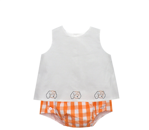 Orange/White Diaper Set