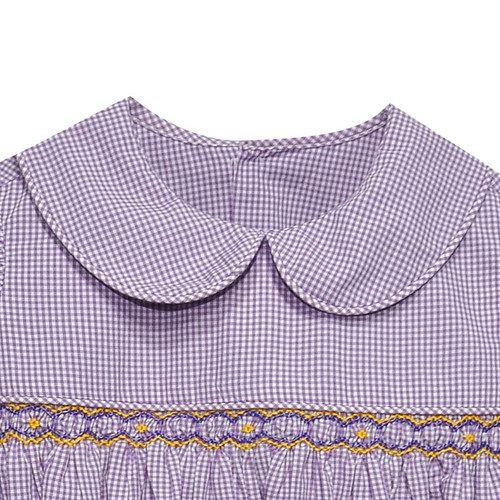 Tiger Purple//Gold Smocked Dress