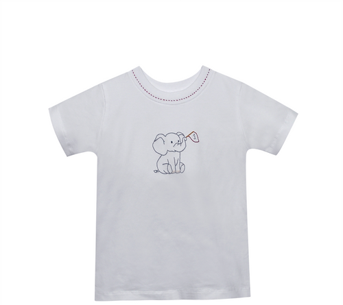 Elephant w/Flag Crimson/Gray T-Shirt