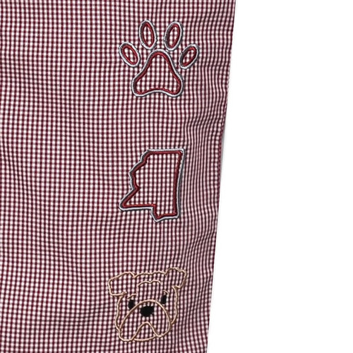 Bulldog Maroon/Gray 3 Logo Shortall