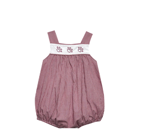 Bulldog Paw Print Maroon/Gray Unisex Bubble