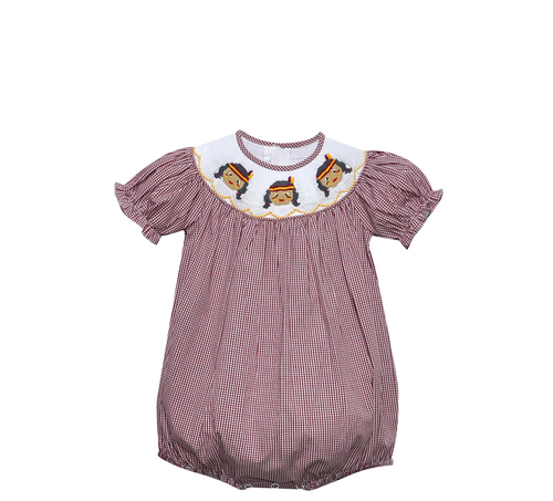 Seminole Garnet/Gold Smocked Bishop Girl Bubble