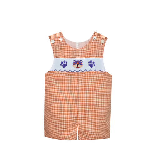 Tiger Orange/Purple Smocked Shortall