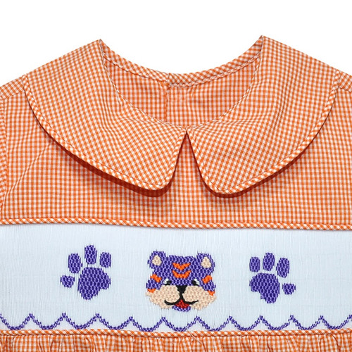 Tiger Orange/Purple Smocked Boy Bubble