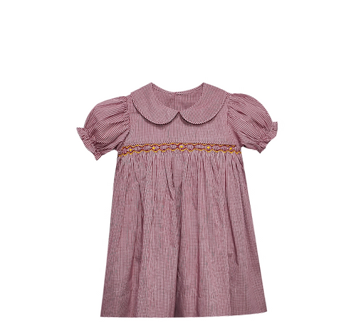 Seminole Garnet/Gold Smocked Dress