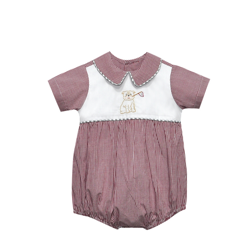 Bulldog w/Flag Maroon/Gray Boy Bubble
