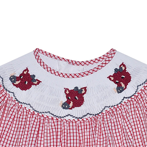 Razorback Red Smocked Bishop Dress
