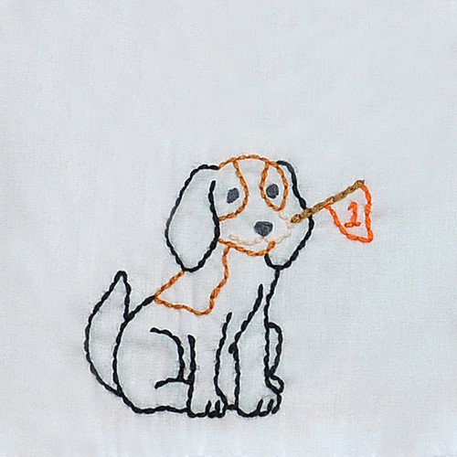 Hound Dog w/Flag Orange/White Shortall