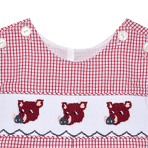 Razorback Red Smocked Shortall