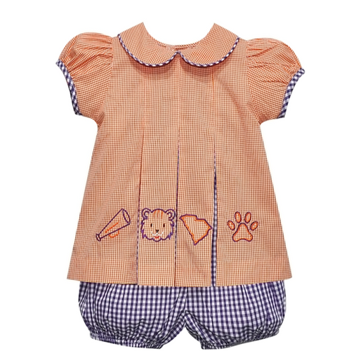 Tiger Orange/Purple 3 Logo Bloomer Set
